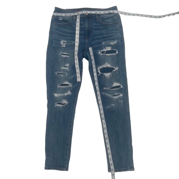 American Eagle Outfitters Hi Rise Distressed Crop Denim Jeggings Size 8 Women’s - Picture 5 of 6